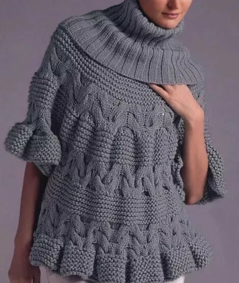 пуловер спицами с описанием