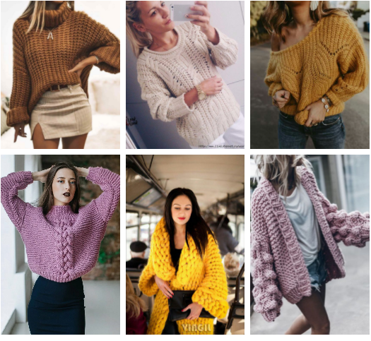 47 свитеров и жакетов крупной вязки, схемы вязания