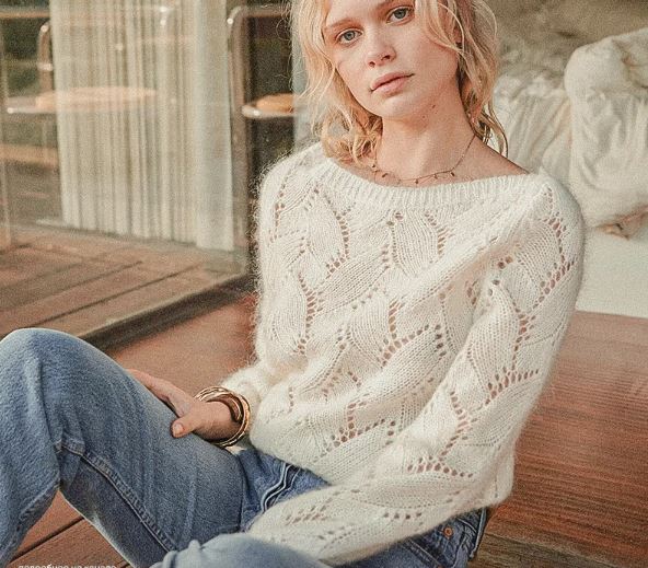 Мягкий ажурный пуловер из мохера 🌼 | Шитье и Рукоделие | Дзен