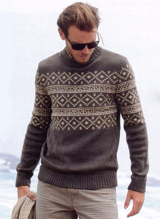 Вяжем спицами мужские пуловеры