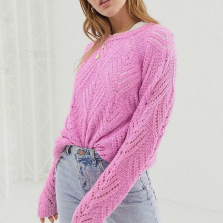 Женский пуловер спицами, описание