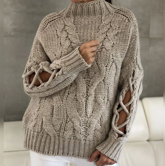 Объемный свитер спицами схема