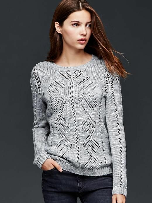 Пуловер и кардиган GAP с одним узором в трех цветах.