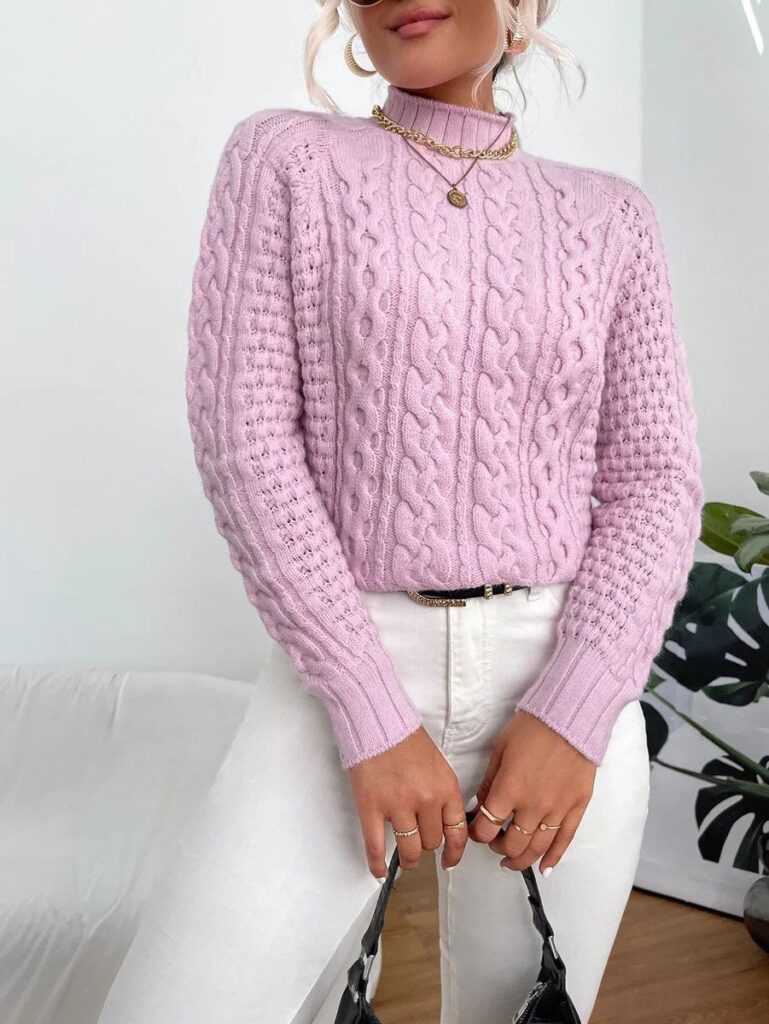 Теплый зимний свитер с аранами — СХЕМА