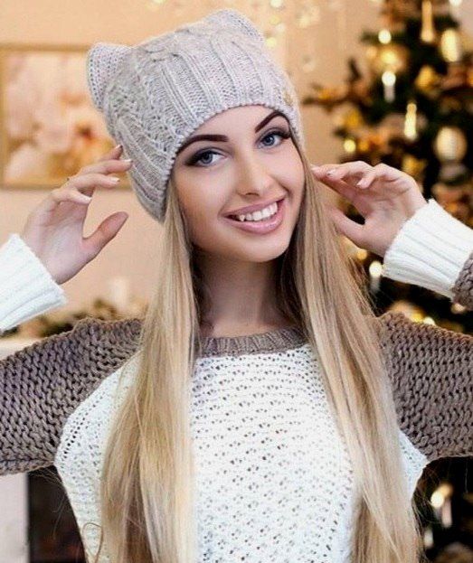 шапка с ушками спицами