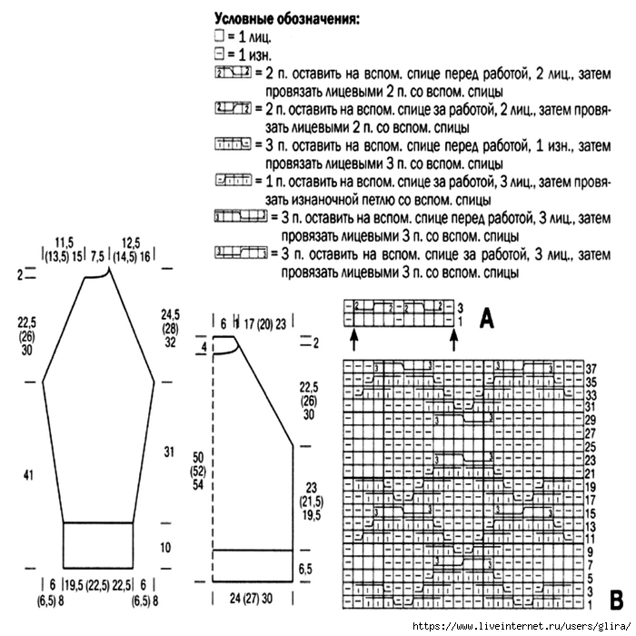 свитер реглан с аранами и косами